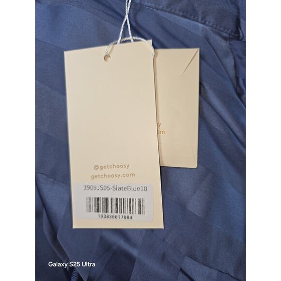 NWT Choosy Lafayette Jumpsuit Slate Blue 10 Office Date Night Glam Club - Picture 4 of 7